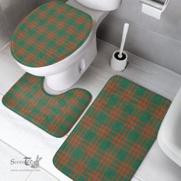 Scottish Menzies Green Ancient Clan Tartan Bath Rug Set Plaid Bathroom Set