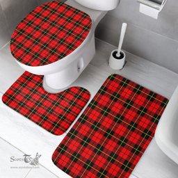 Scottish Wallace Hunting Red Clan Tartan Bath Rug Set Plaid Bathroom Set