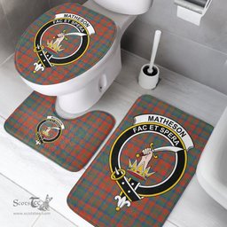 Scottish Matheson Ancient Clan Crest Tartan Bath Rug Set Plaid Bathroom Set