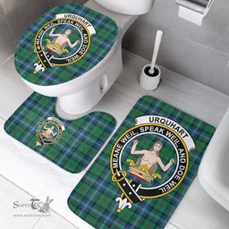 Scottish Urquhart Ancient Clan Crest Tartan Bath Rug Set Plaid Bathroom Set