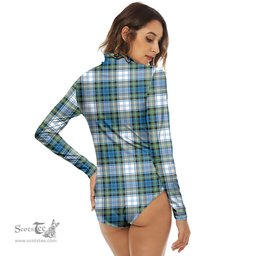 Scottish Campbell Dress Ancient Clan Tartan Womens Long Sleeve Turtleneck Bodysuit