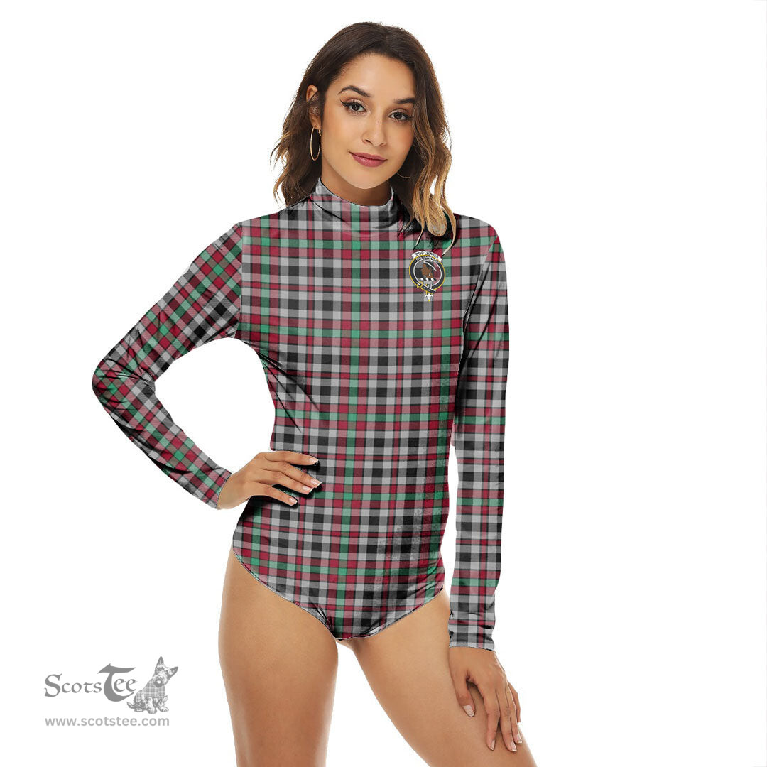 Scottish Borthwick Ancient Clan Crest Tartan Womens Long Sleeve Turtleneck Bodysuit