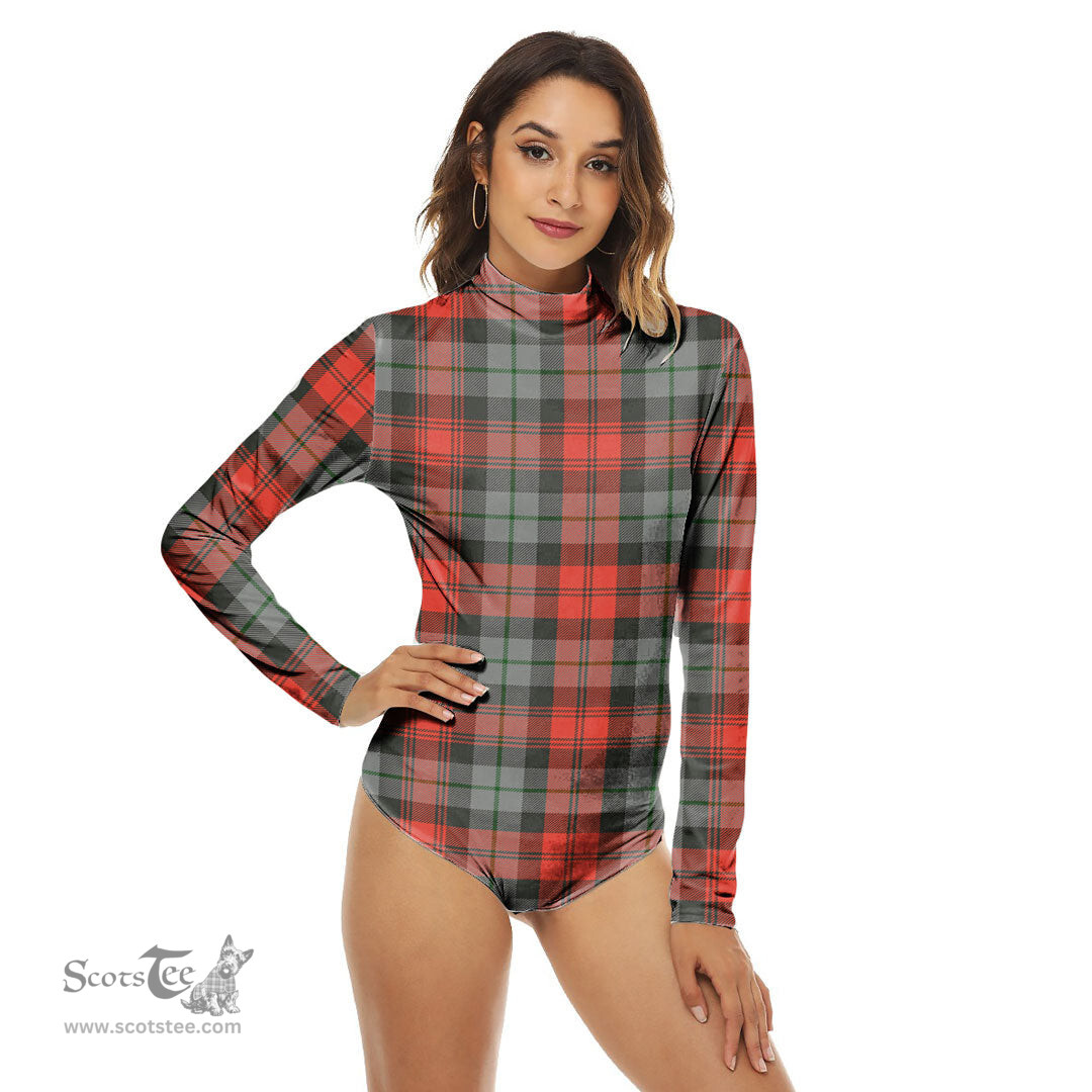 Scottish MacLachlan Weathered Clan Tartan Womens Long Sleeve Turtleneck Bodysuit