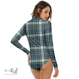 Scottish MacKenzie Dress Ancient Clan Tartan Womens Long Sleeve Turtleneck Bodysuit
