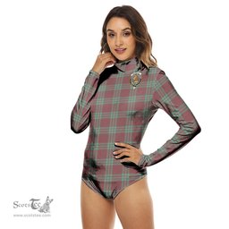 Scottish MacGregor Hunting Ancient Clan Crest Tartan Womens Long Sleeve Turtleneck Bodysuit