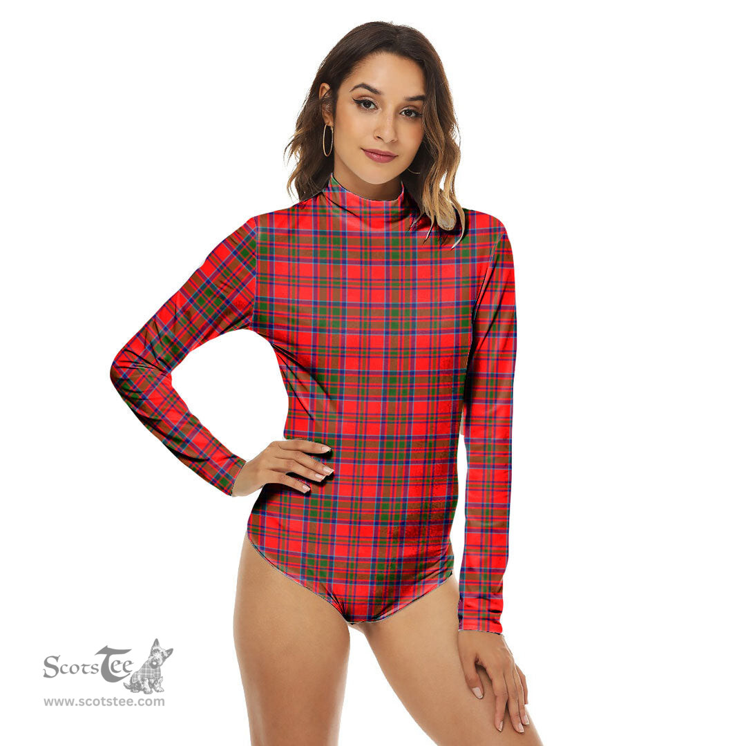 Scottish MacKillop Clan Tartan Womens Long Sleeve Turtleneck Bodysuit