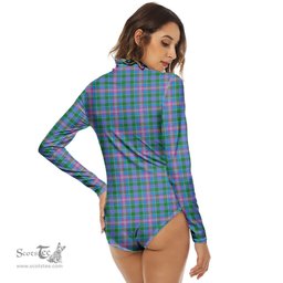 Scottish Ralston Clan Tartan Womens Long Sleeve Turtleneck Bodysuit