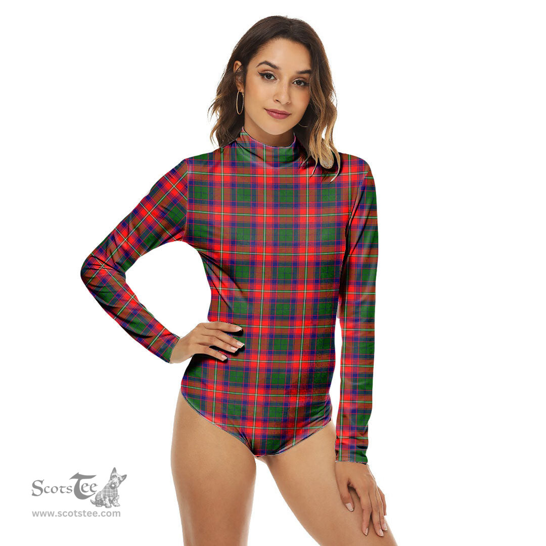 Scottish Roxburgh District Clan Tartan Womens Long Sleeve Turtleneck Bodysuit