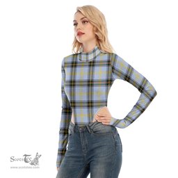 Scottish Bell of the Borders Clan Tartan Womens Turtleneck High Cut Bodysuit Stretchy Jumpsuit