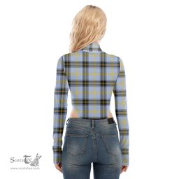 Scottish Bell of the Borders Clan Tartan Womens Turtleneck High Cut Bodysuit Stretchy Jumpsuit