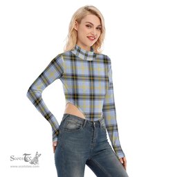 Scottish Bell of the Borders Clan Tartan Womens Turtleneck High Cut Bodysuit Stretchy Jumpsuit