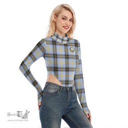 Scottish Bell of the Borders Clan Crest Tartan Womens Turtleneck High Cut Bodysuit Stretchy Jumpsuit