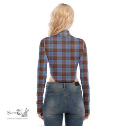 Scottish Anderson Modern Clan Crest Tartan Womens Turtleneck High Cut Bodysuit Stretchy Jumpsuit