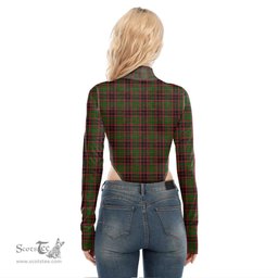 Scottish Buchan Modern Clan Crest Tartan Womens Turtleneck High Cut Bodysuit Stretchy Jumpsuit
