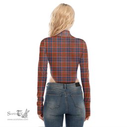 Scottish Cameron of Lochiel Ancient Clan Crest Tartan Womens Turtleneck High Cut Bodysuit Stretchy Jumpsuit