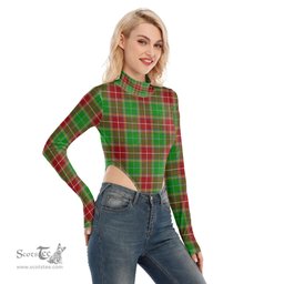 Scottish Baxter Modern Clan Tartan Womens Turtleneck High Cut Bodysuit Stretchy Jumpsuit