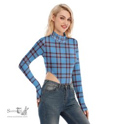 Scottish Elliot Ancient Clan Tartan Womens Turtleneck High Cut Bodysuit Stretchy Jumpsuit