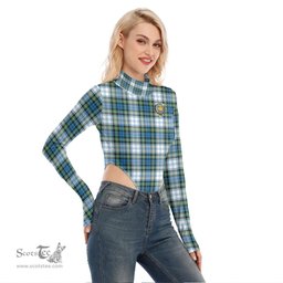 Scottish Campbell Dress Ancient Clan Crest Tartan Womens Turtleneck High Cut Bodysuit Stretchy Jumpsuit