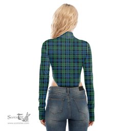 Scottish Campbell Ancient 02 Clan Tartan Womens Turtleneck High Cut Bodysuit Stretchy Jumpsuit