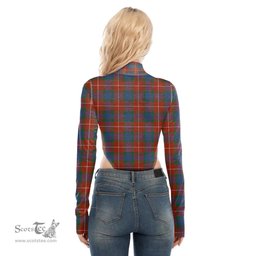 Scottish Fraser Ancient Clan Tartan Womens Turtleneck High Cut Bodysuit Stretchy Jumpsuit