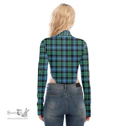 Scottish Galbraith Ancient Clan Tartan Womens Turtleneck High Cut Bodysuit Stretchy Jumpsuit