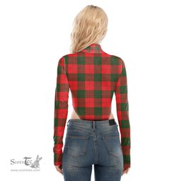 Scottish Erskine Modern Clan Tartan Womens Turtleneck High Cut Bodysuit Stretchy Jumpsuit