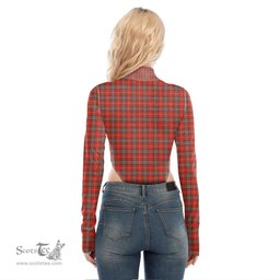 Scottish Fraser Weathered Clan Crest Tartan Womens Turtleneck High Cut Bodysuit Stretchy Jumpsuit