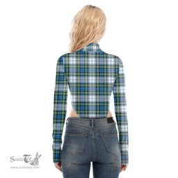 Scottish Campbell Dress Ancient Clan Tartan Womens Turtleneck High Cut Bodysuit Stretchy Jumpsuit