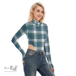 Scottish Campbell Dress Ancient Clan Tartan Womens Turtleneck High Cut Bodysuit Stretchy Jumpsuit