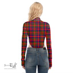 Scottish Gow Modern Clan Crest Tartan Womens Turtleneck High Cut Bodysuit Stretchy Jumpsuit