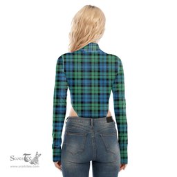 Scottish Campbell Ancient 01 Clan Tartan Womens Turtleneck High Cut Bodysuit Stretchy Jumpsuit