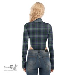 Scottish Graham of Montrose Modern Clan Tartan Womens Turtleneck High Cut Bodysuit Stretchy Jumpsuit