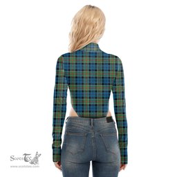 Scottish Colquhoun Ancient Clan Tartan Womens Turtleneck High Cut Bodysuit Stretchy Jumpsuit