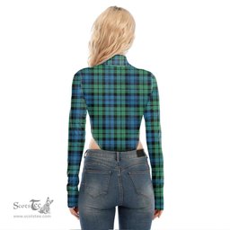 Scottish Campbell Ancient 01 Clan Crest Tartan Womens Turtleneck High Cut Bodysuit Stretchy Jumpsuit