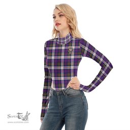 Scottish MacDonald Dress Modern Clan Crest Tartan Womens Turtleneck High Cut Bodysuit Stretchy Jumpsuit