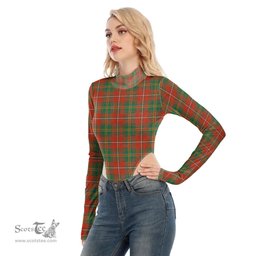Scottish Hay Ancient Clan Tartan Womens Turtleneck High Cut Bodysuit Stretchy Jumpsuit