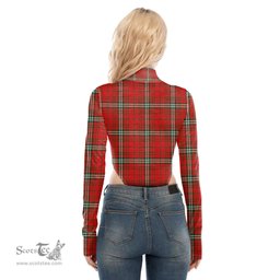 Scottish MacLay Modern Clan Tartan Womens Turtleneck High Cut Bodysuit Stretchy Jumpsuit