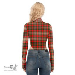 Scottish MacGill Modern Clan Tartan Womens Turtleneck High Cut Bodysuit Stretchy Jumpsuit