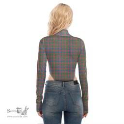 Scottish MacIntyre Ancient Clan Crest Tartan Womens Turtleneck High Cut Bodysuit Stretchy Jumpsuit