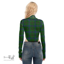 Scottish Henderson Modern Clan Crest Tartan Womens Turtleneck High Cut Bodysuit Stretchy Jumpsuit