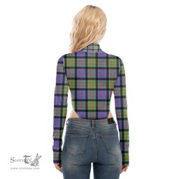 Scottish MacDonald Ancient Clan Tartan Womens Turtleneck High Cut Bodysuit Stretchy Jumpsuit