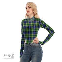 Scottish MacKellar Clan Tartan Womens Turtleneck High Cut Bodysuit Stretchy Jumpsuit