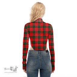 Scottish Kerr Modern Clan Crest Tartan Womens Turtleneck High Cut Bodysuit Stretchy Jumpsuit