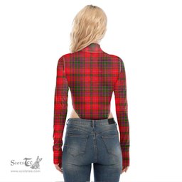 Scottish MacDougall Modern Clan Crest Tartan Womens Turtleneck High Cut Bodysuit Stretchy Jumpsuit
