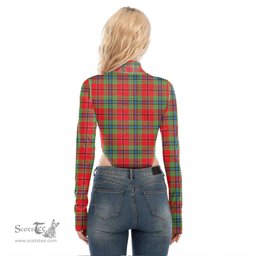Scottish MacLean of Duart Modern Clan Crest Tartan Womens Turtleneck High Cut Bodysuit Stretchy Jumpsuit
