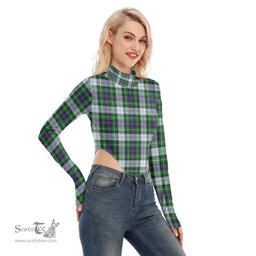 Scottish MacKenzie Dress Modern Clan Tartan Womens Turtleneck High Cut Bodysuit Stretchy Jumpsuit