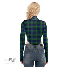 Scottish MacCallum Modern Clan Tartan Womens Turtleneck High Cut Bodysuit Stretchy Jumpsuit