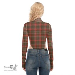 Scottish MacKintosh Hunting Weathered Clan Crest Tartan Womens Turtleneck High Cut Bodysuit Stretchy Jumpsuit
