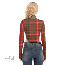 Scottish Hay Modern Clan Crest Tartan Womens Turtleneck High Cut Bodysuit Stretchy Jumpsuit