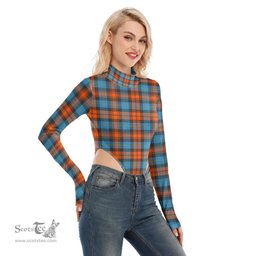 Scottish MacLachlan Ancient Clan Tartan Womens Turtleneck High Cut Bodysuit Stretchy Jumpsuit